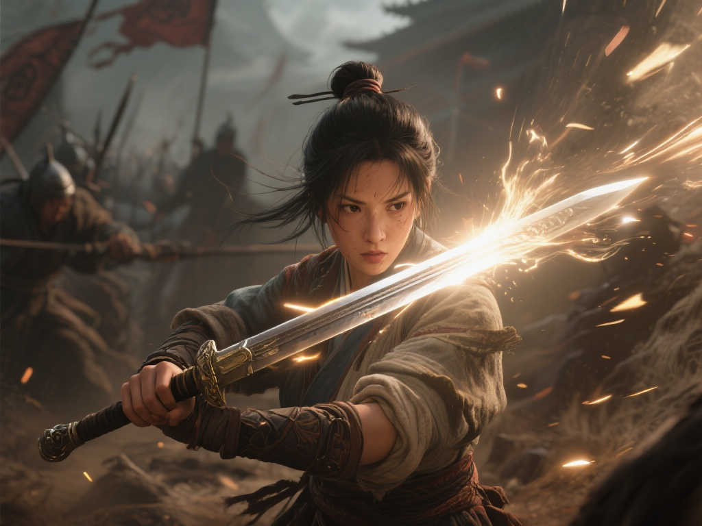 《明末：渊虚之羽》女主最新形象：剑芒映照倾城容颜！